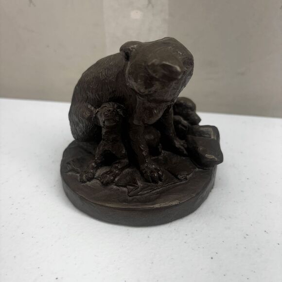 Genesis Fine Arts “dog & Puppies” Bronze Sculpture Signed E/5000 - Picture 1 of 9